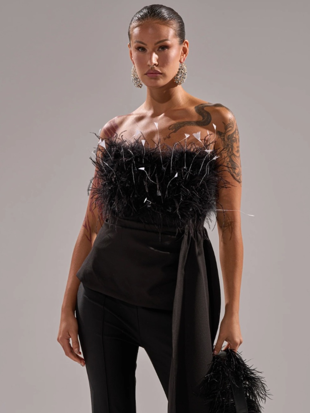 CLARA FEATHER CORSET - L